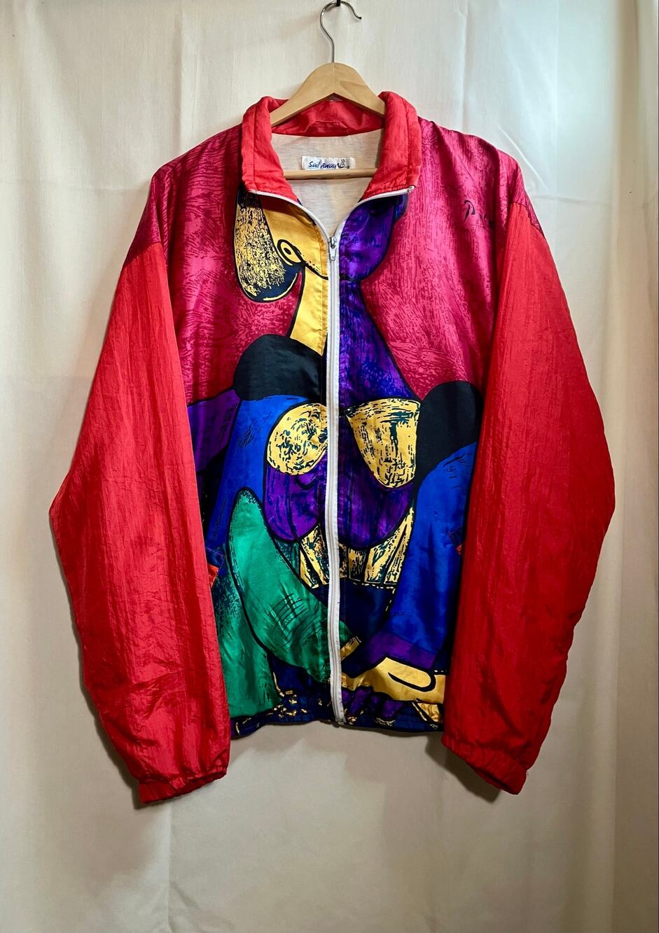 VTG Sail Away Picasso Print Jacket Unisex Size XL.